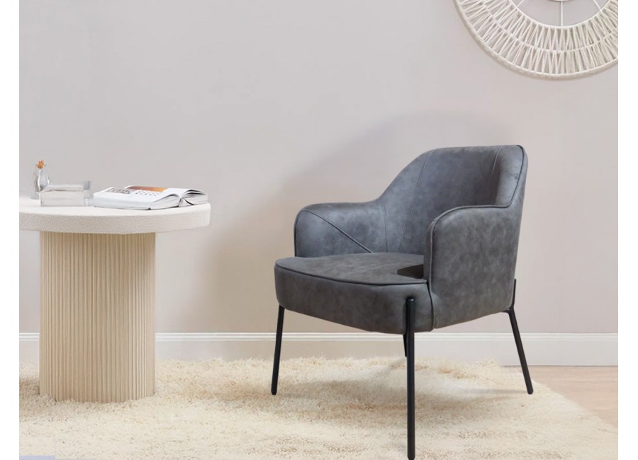 Silla Lalia color gris oscuro