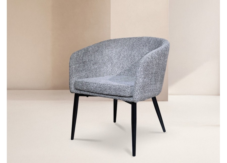 Silla Handel color gris claro con patas metálicas