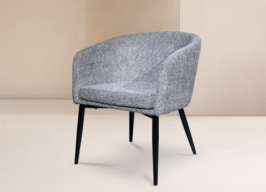 Silla Handel color gris claro con patas metálicas