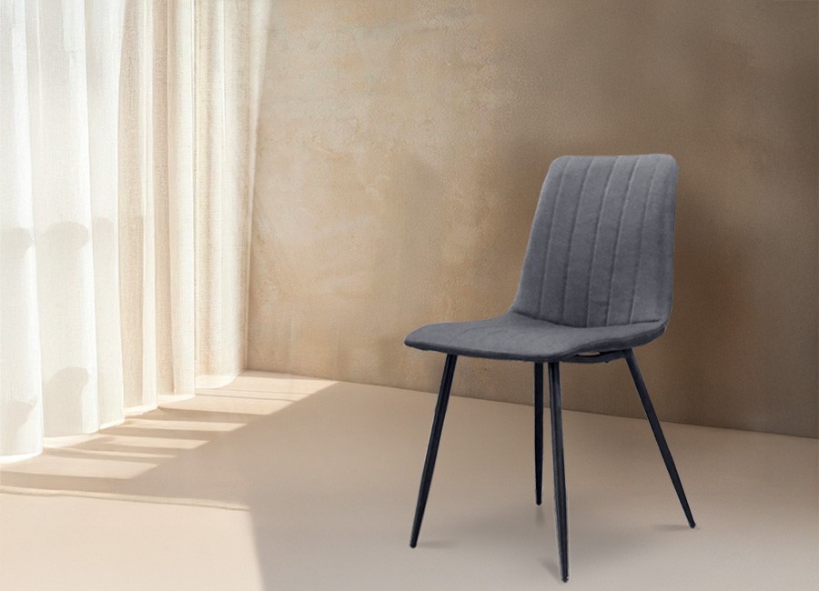 Silla Florencia tapizada en gris oscuro