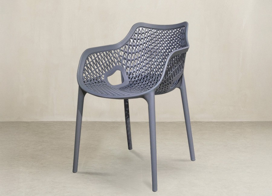 Silla Mirta de exterior de polipropileno gris