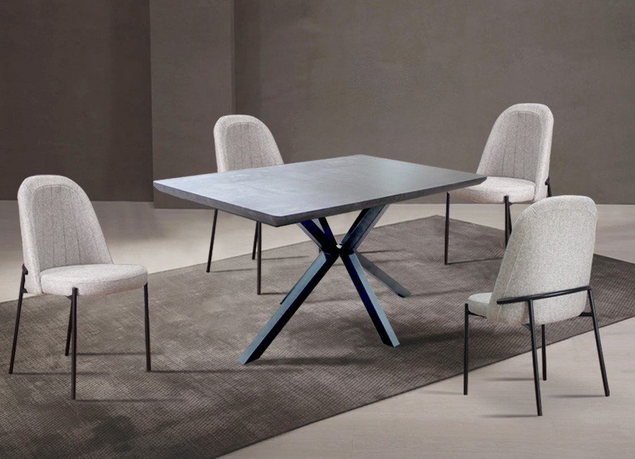 Mesa comedor Riva extensible de estilo industrial