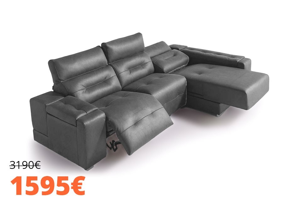Zarauz 2 relax eléctricos y chaisselongue deslizante con arcón