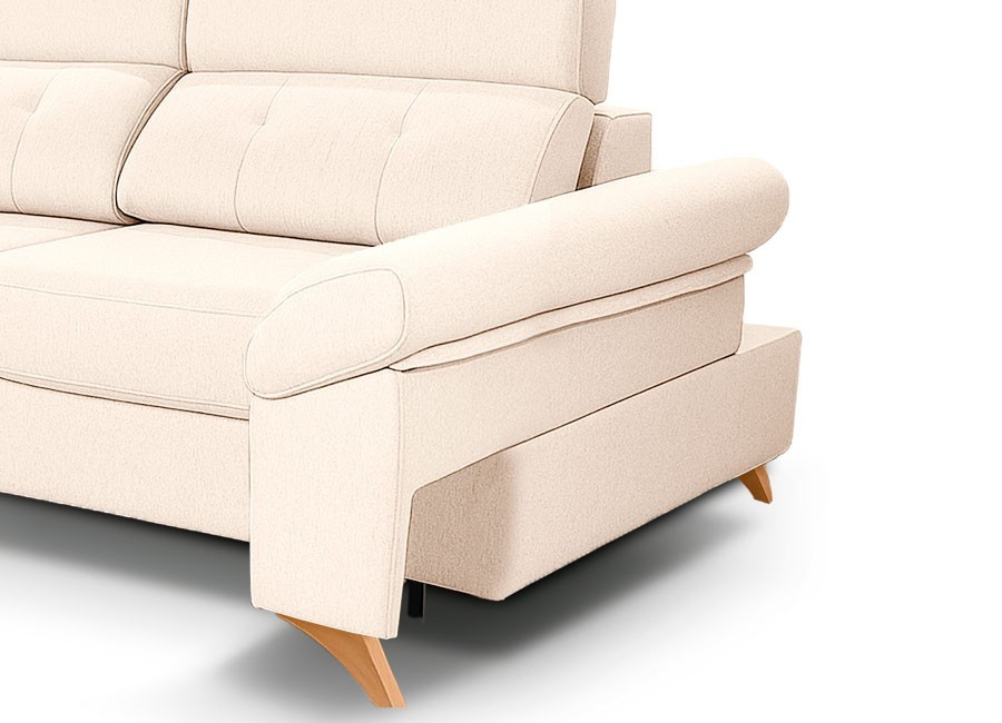 Sofá Tarragona 270 con chaiselongue y brazo móvil con arcón