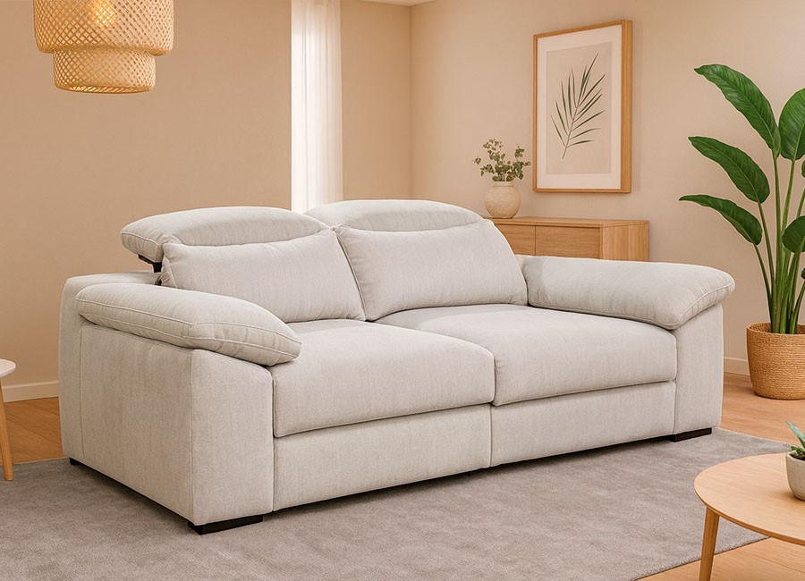 Sofá asientos deslizantes con brazo arcón