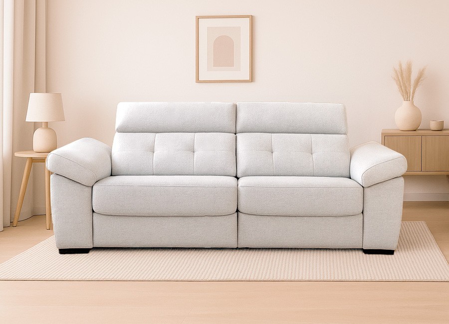 Sofá asientos deslizantes con brazo móvil con arcón