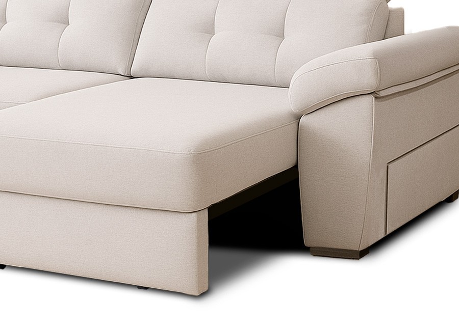 Sofá Tarraco 300 con chaiselongue y brazo móvil con arcón