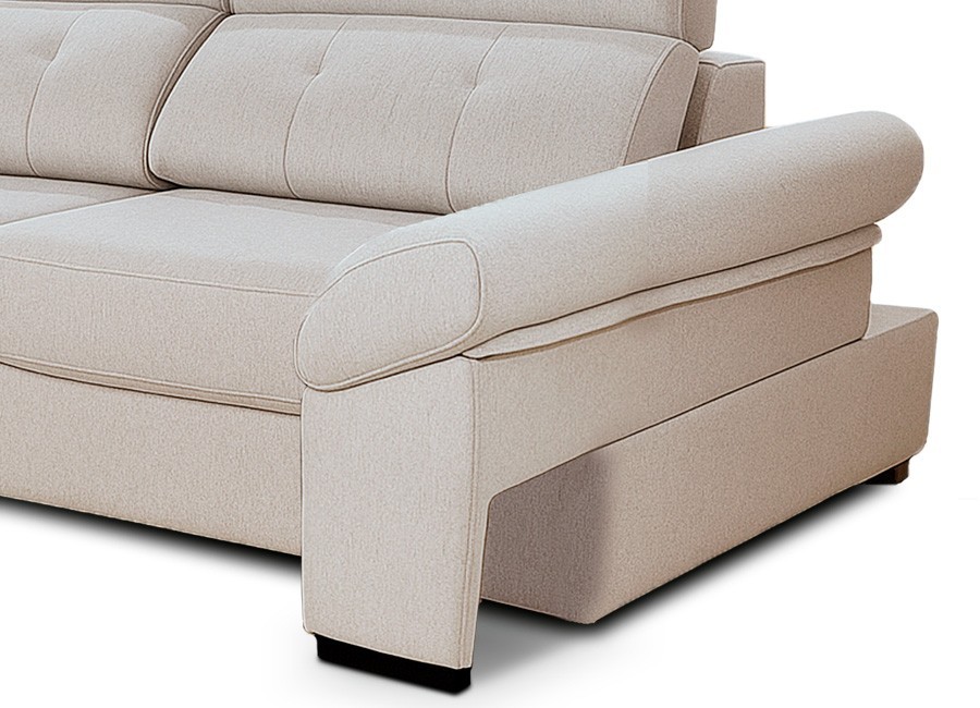 Sofá Tarraco 300 con chaiselongue y brazo móvil con arcón