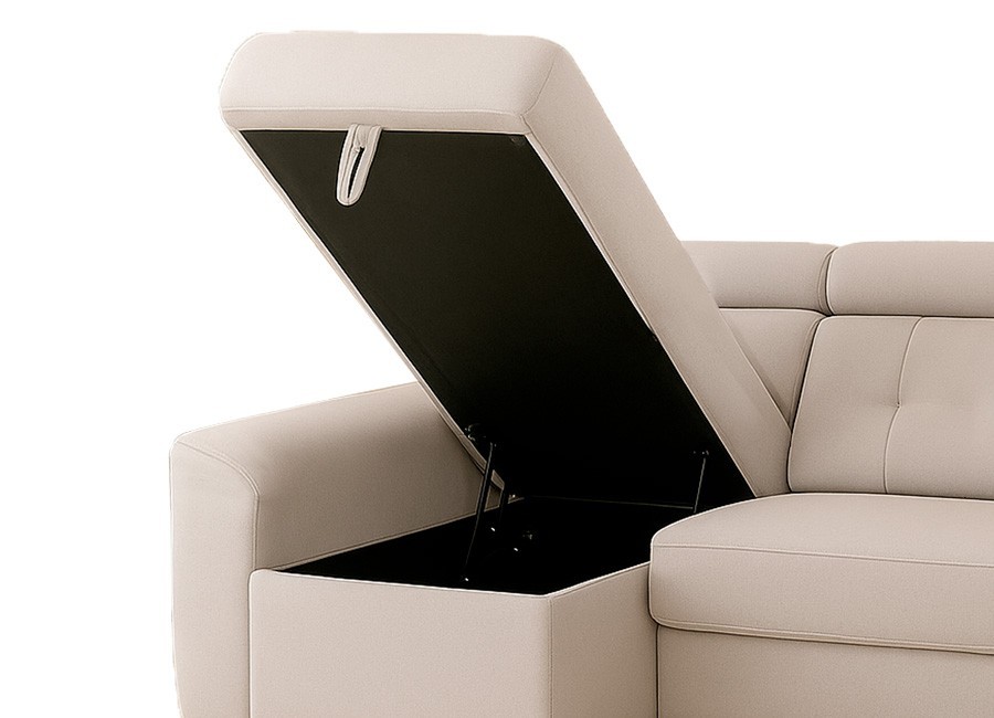 Sofá Tarraco 240 con chaiselongue y brazo móvil con arcón