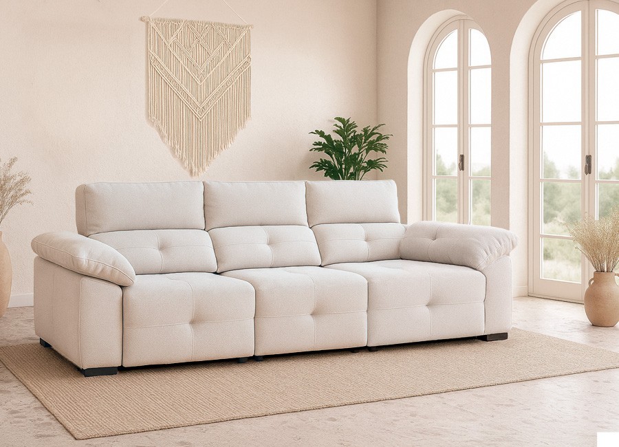 Sofá asientos deslizantes con brazo arcón