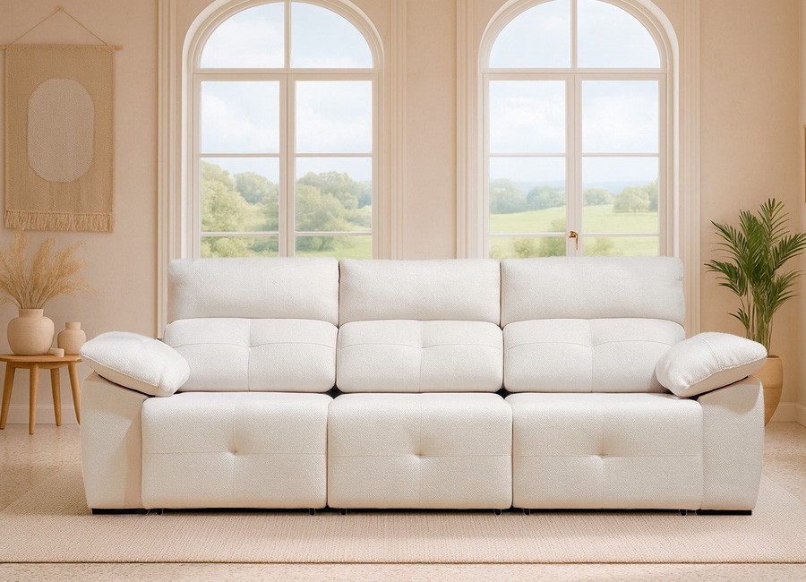 Sofá asientos deslizantes con brazo arcón