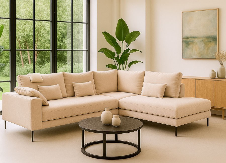 Sofá terminal rincón con banco continua