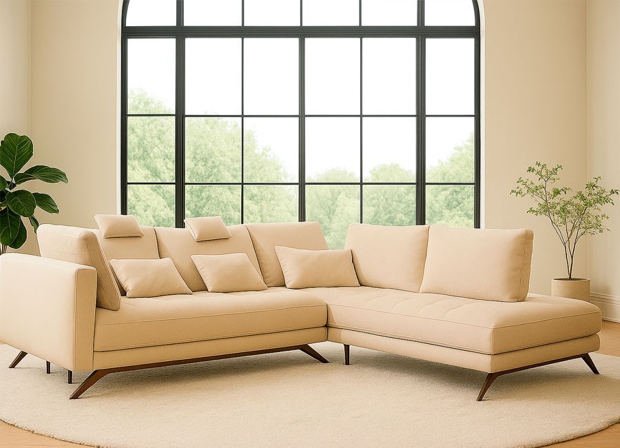 Sofá asiento continuo terminal rincón