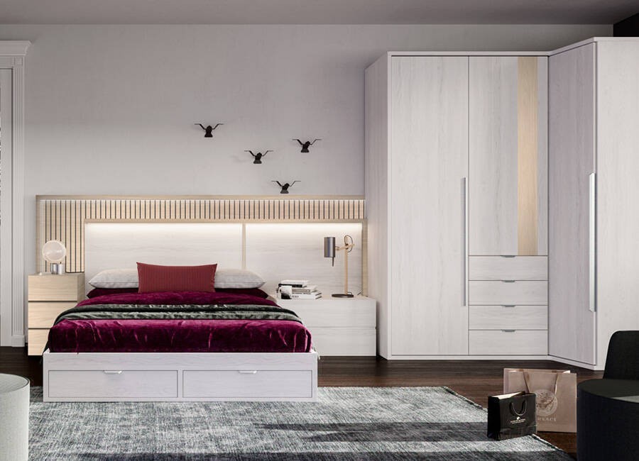 Dormitorio matrimonio con armario rincón