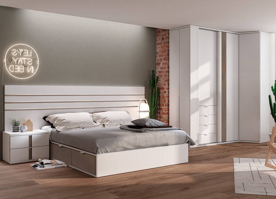 Dormitorio matrimonio con armario rincón